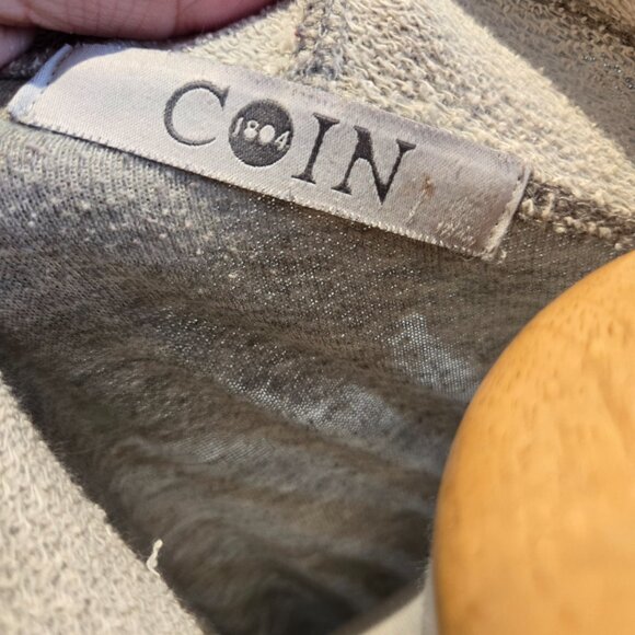 COIN 1804 Gray Draped Open Flyaway Cardigan Sweater XL Great Condition - Picture 2 of 3